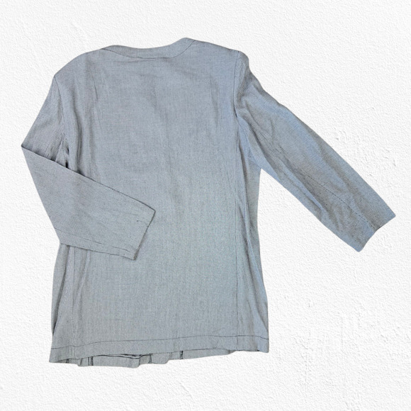 1980s Vintage Black Mini Houndstooth Longline USA Made Blazer Jacket Size Medium - Picture 9 of 9